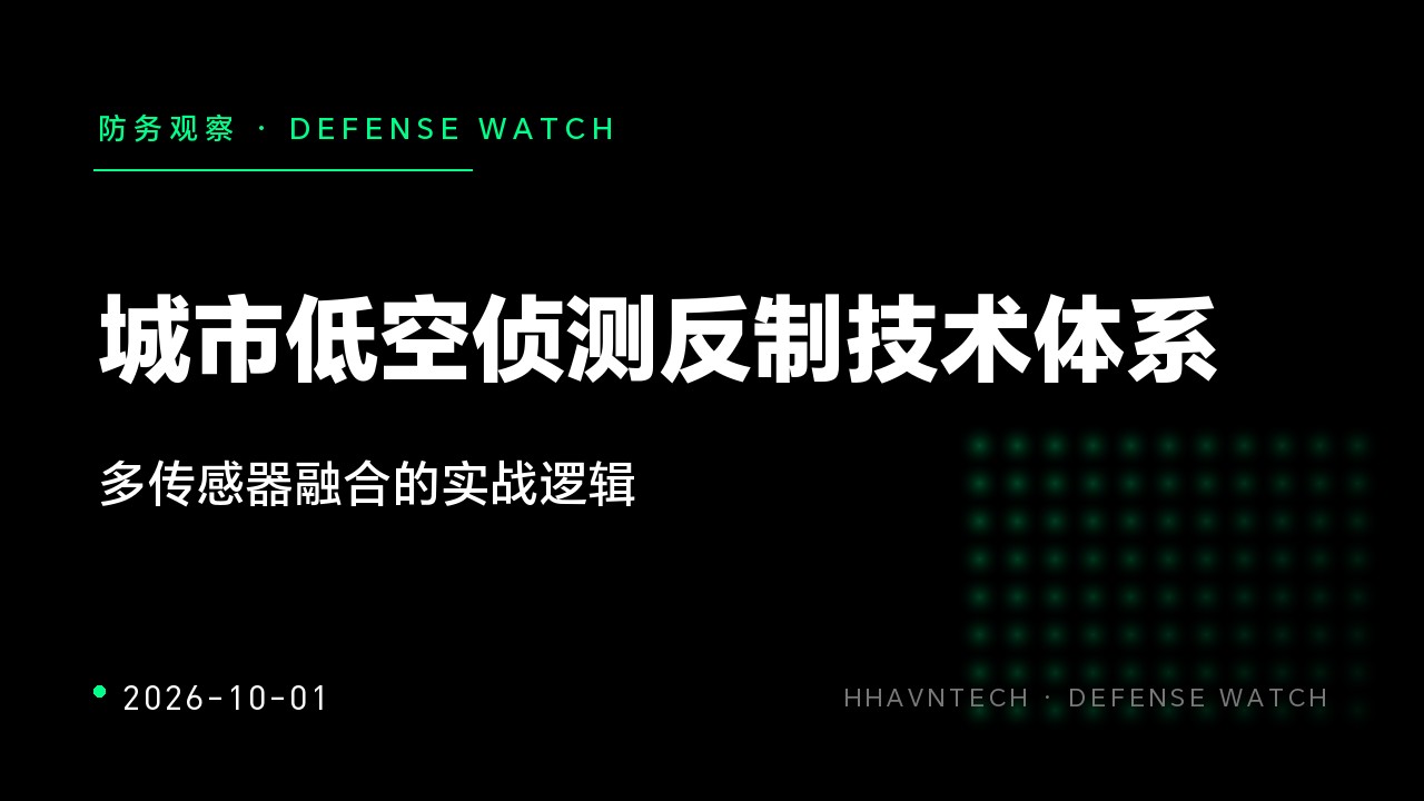城市低空侦测反制技术体系:多传感器融合的实战逻辑